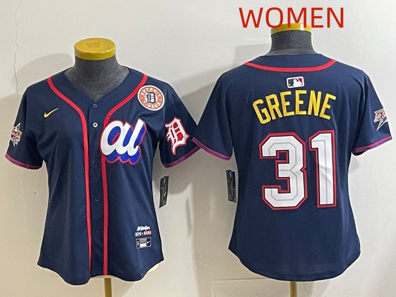 Women 2025 Detroit Tigers #31 Greene Drak Blue All star Nike MLB Jersey style 2
